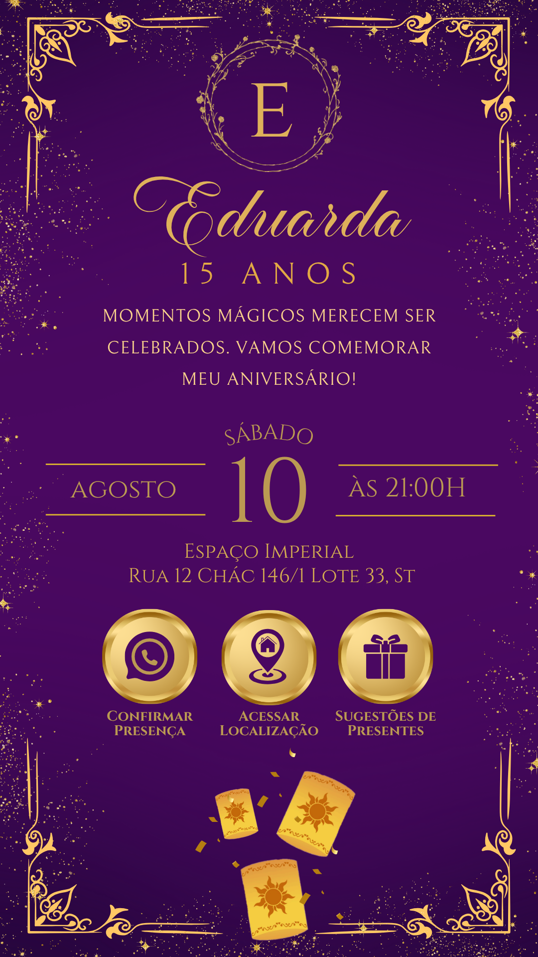 Convite Interativo - Rapunzel 15 Anos